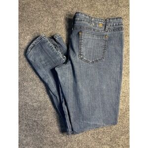Material Girl Skinny Jeans Womens 13 Blue‎ Denim Streetwear Grunge Whiskered